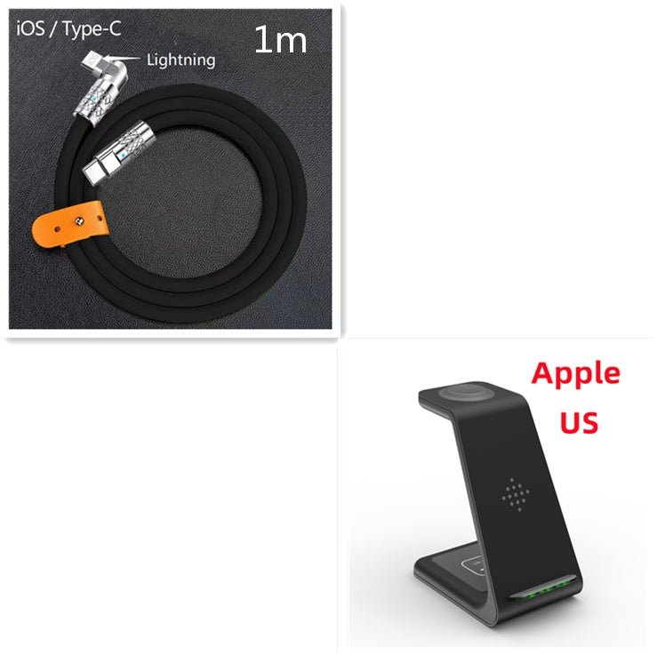 Station de Charge Rapide 3 - en - 1 avec Support sans Fil pour Téléphone - IVOIRART.COM