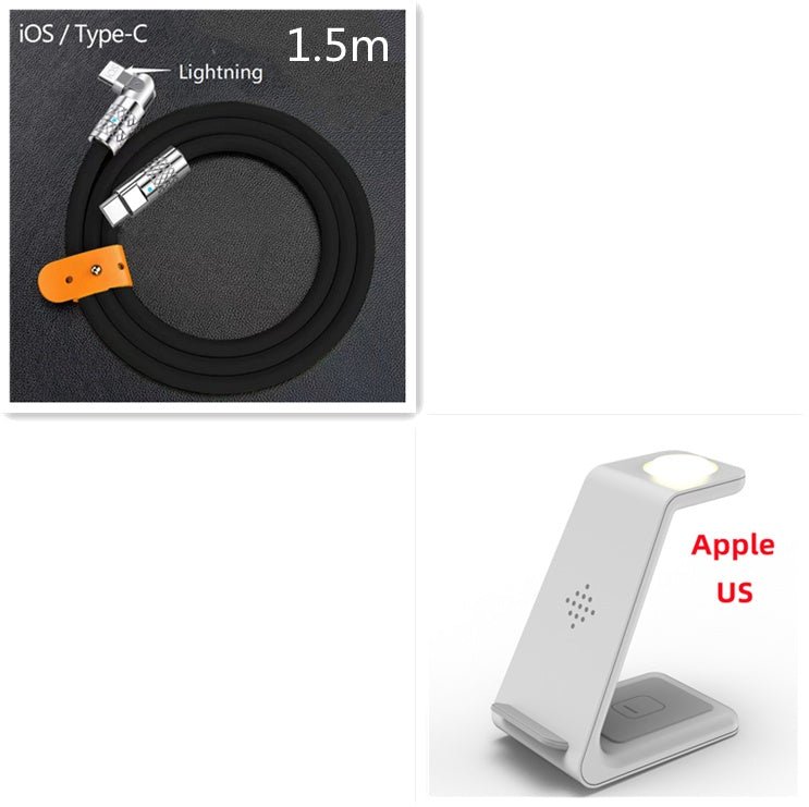 Station de Charge Rapide 3 - en - 1 avec Support sans Fil pour Téléphone - IVOIRART.COM