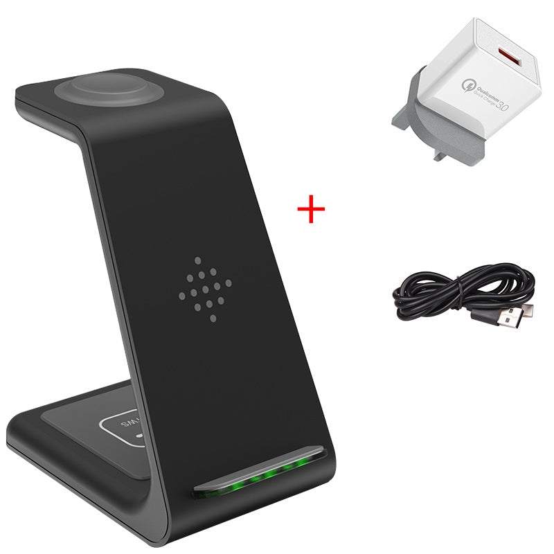 Station de Charge Rapide 3 - en - 1 avec Support sans Fil pour Téléphone - IVOIRART.COM