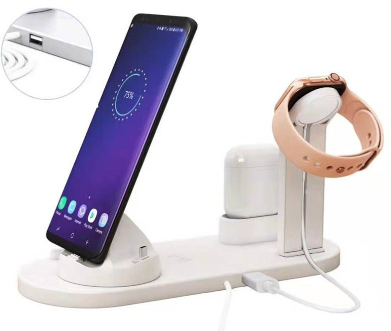 Station de Charge Rapide Multiappareils 4 en 1 – Design Moderne Blanc ou Noir - IVOIRART.COM