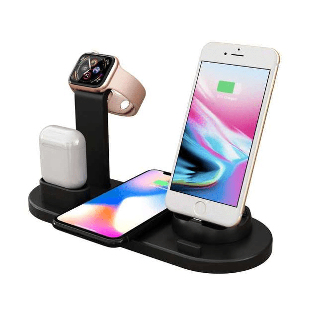 Station de Charge Rapide Multiappareils 4 en 1 – Design Moderne Blanc ou Noir - IVOIRART.COM