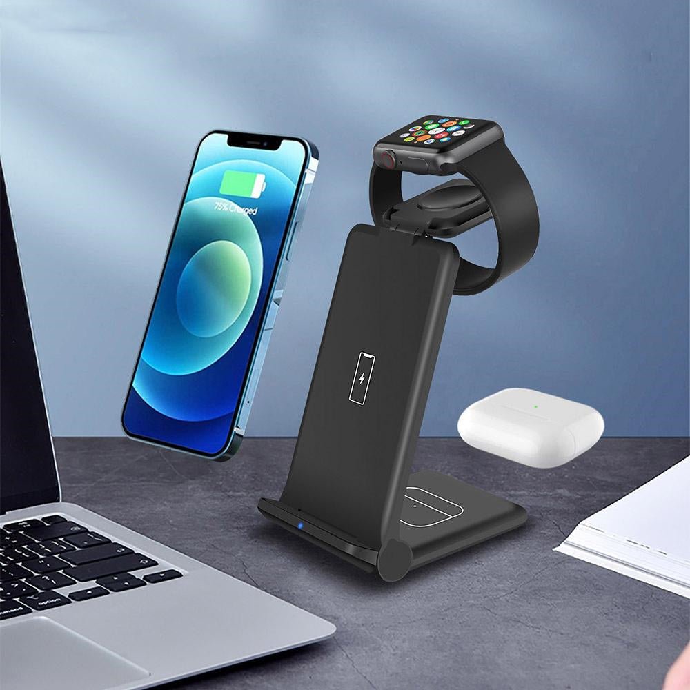 Station De Charge Sans Fil 3 En 1 Avec Support De Charge Rapide - IVOIRART.COM