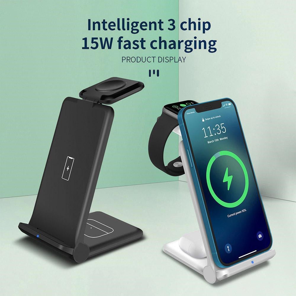 Station De Charge Sans Fil 3 En 1 Avec Support De Charge Rapide - IVOIRART.COM