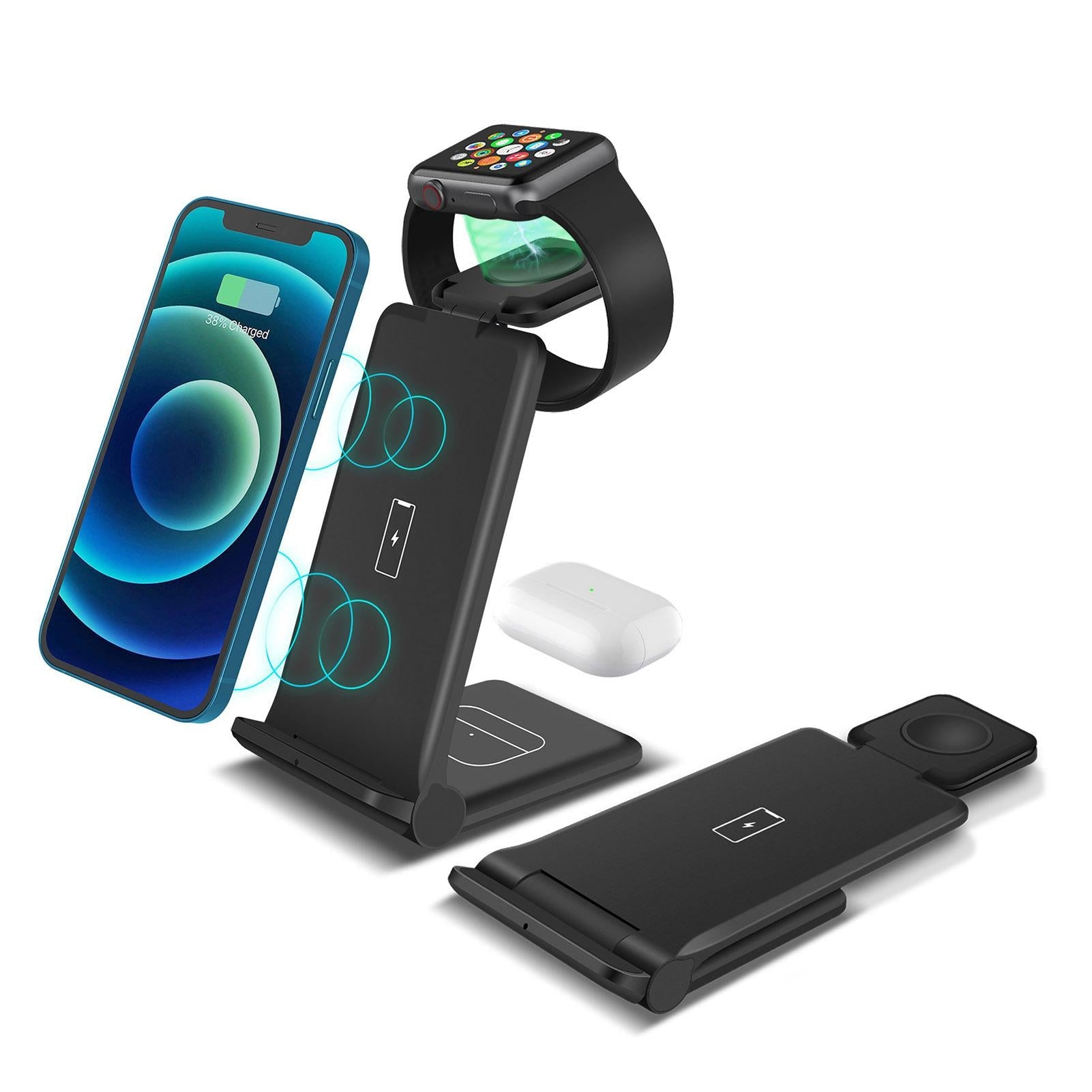 Station De Charge Sans Fil 3 En 1 Avec Support De Charge Rapide - IVOIRART.COM