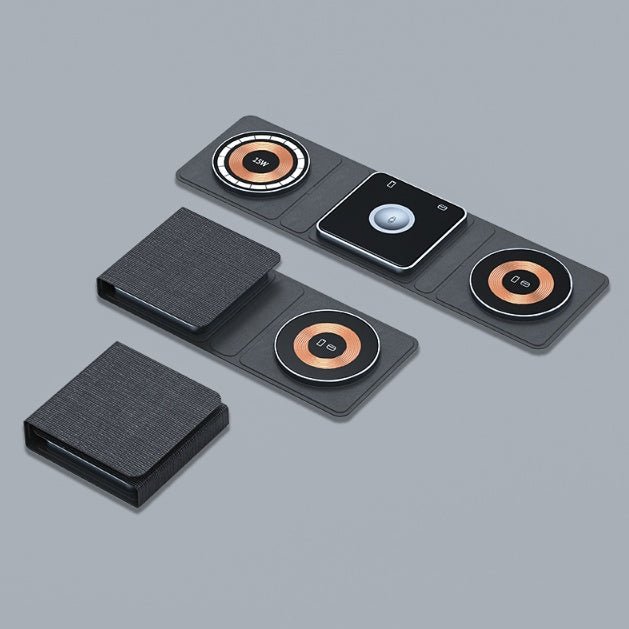 Station de Charge Sans Fil Magnétique Pliable 3 en 1 Rapide pour iPhone, iWatch et AirPods - IVOIRART.COM