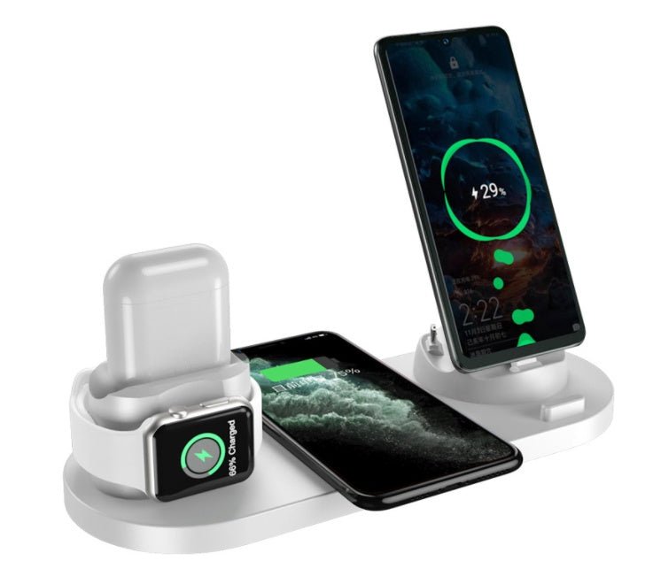 Station de Charge Sans Fil Rapide 6 en 1 pour iPhone, Téléphone et Montre - IVOIRART.COM