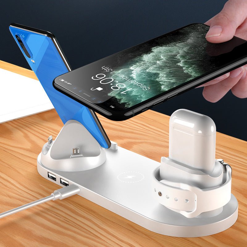 Station de Charge Sans Fil Rapide 6 en 1 pour iPhone, Téléphone et Montre - IVOIRART.COM