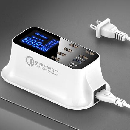 Station de Charge USB Intelligente 8 Ports avec Quick Charge 3.0 et Écran LED - IVOIRART.COM