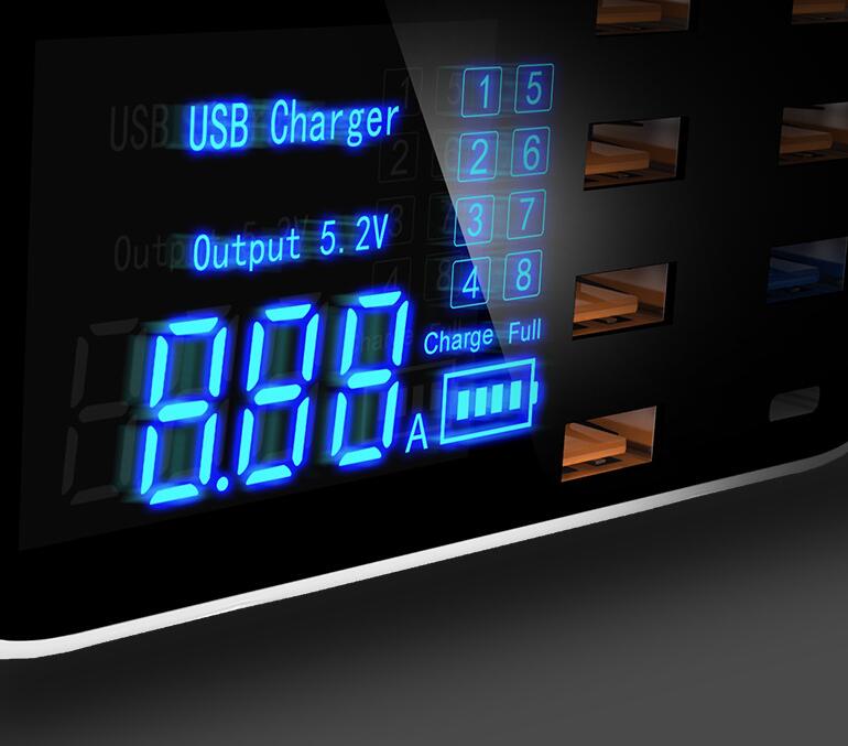 Station de Charge USB Intelligente 8 Ports avec Quick Charge 3.0 et Écran LED - IVOIRART.COM
