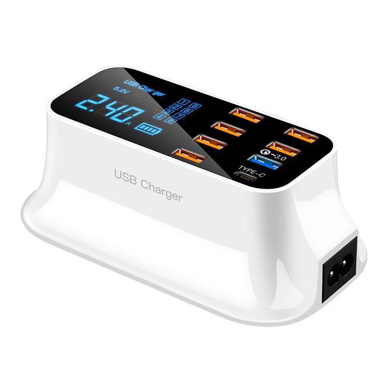 Station de Charge USB Intelligente 8 Ports avec Quick Charge 3.0 et Écran LED - IVOIRART.COM