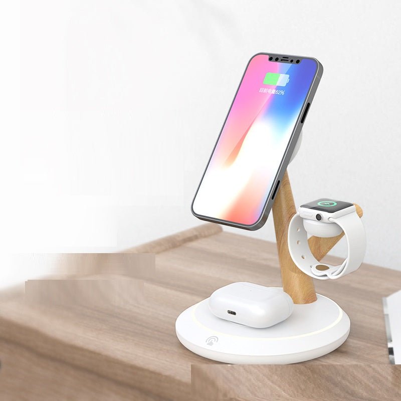 Station de Recharge Sans Fil Magnétique 4-en-1 avec Support pour Téléphone et Montre Apple - IVOIRART.COM