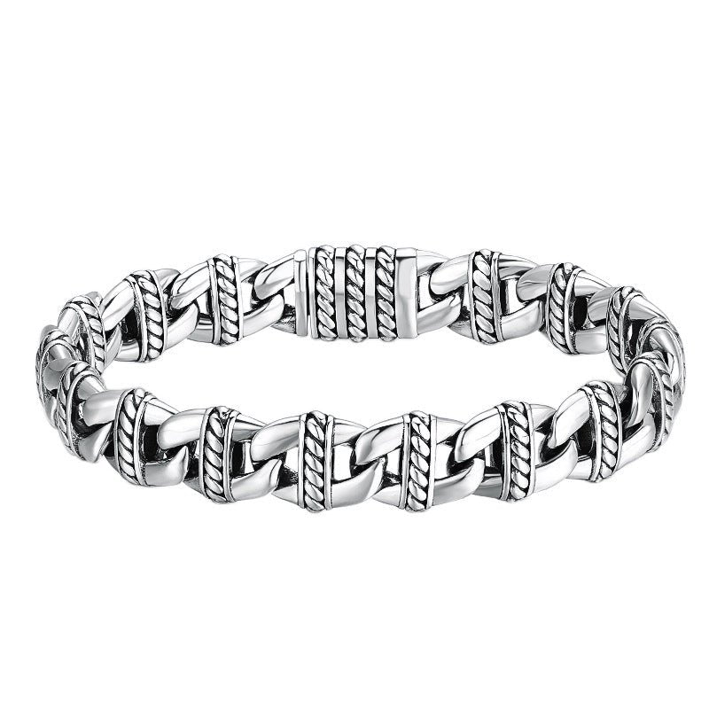 Sterling Silver Pig Nose Bracelet Thick Type Personality - IVOIRART.COM
