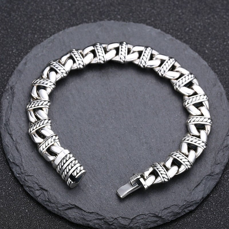 Sterling Silver Pig Nose Bracelet Thick Type Personality - IVOIRART.COM