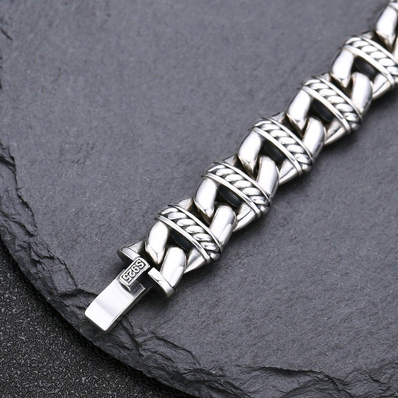 Sterling Silver Pig Nose Bracelet Thick Type Personality - IVOIRART.COM