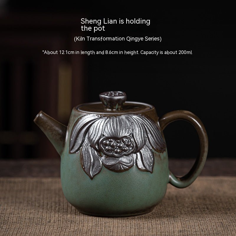 Stoneware Handmade Trumpet Teapot - IVOIRART.COM