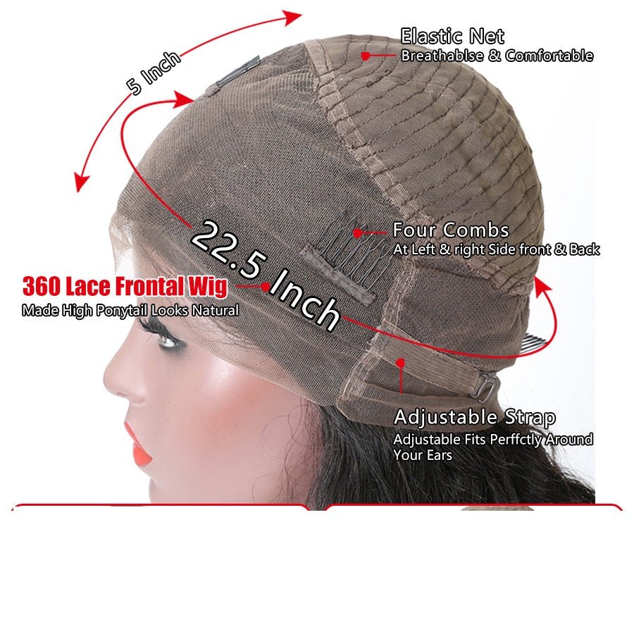 Straight 360 Lace Frontal Wig Human Hair - IVOIRART.COM