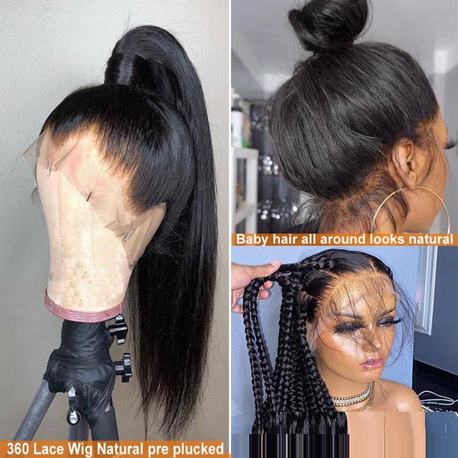 Straight 360 Lace Frontal Wig Human Hair - IVOIRART.COM