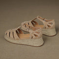 Straw-woven Wedge-heel Roman Sandals For Women - IVOIRART.COM