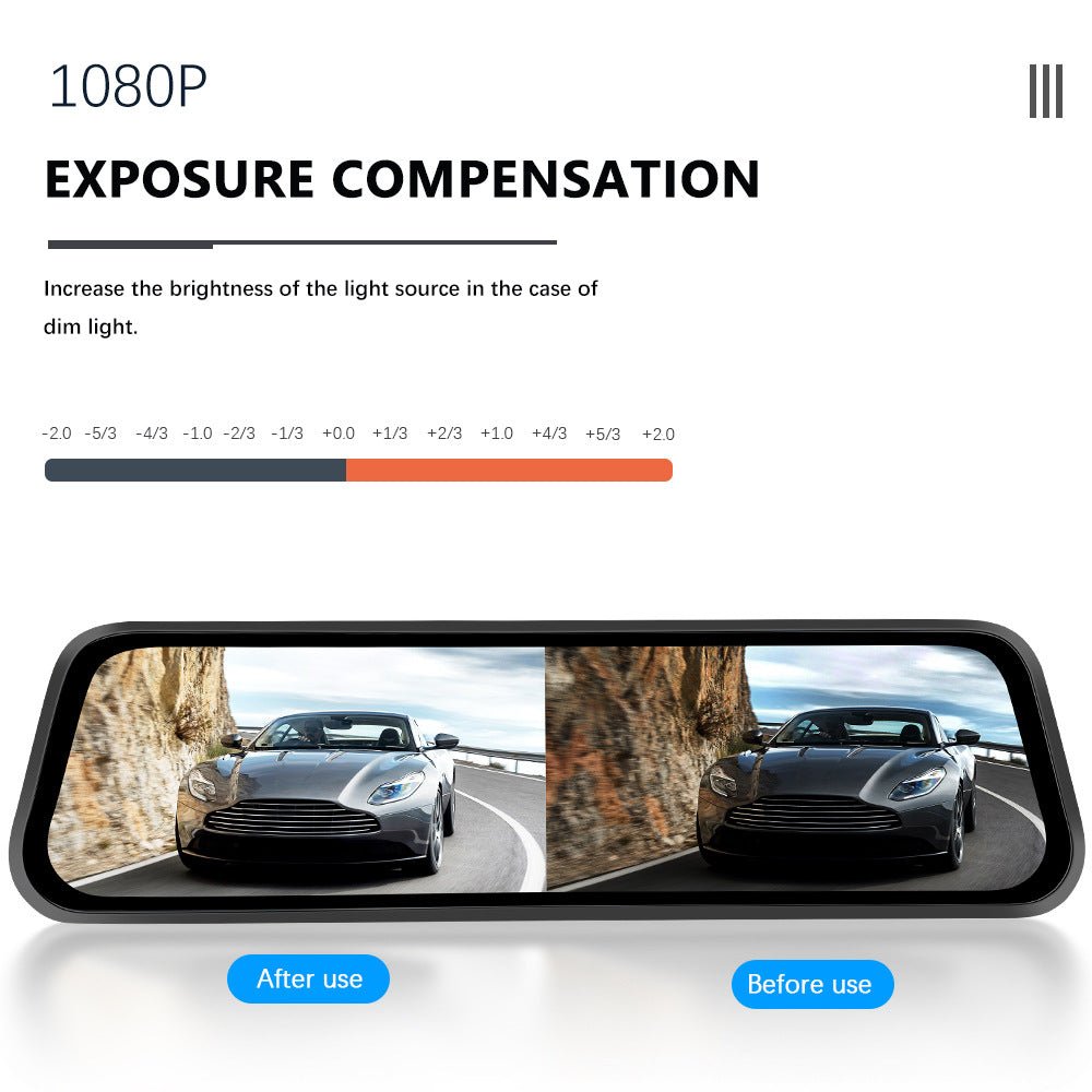 Streaming Media Car Car Dual Lens Smart Touch Rearview Mirror Tachograph - IVOIRART.COM