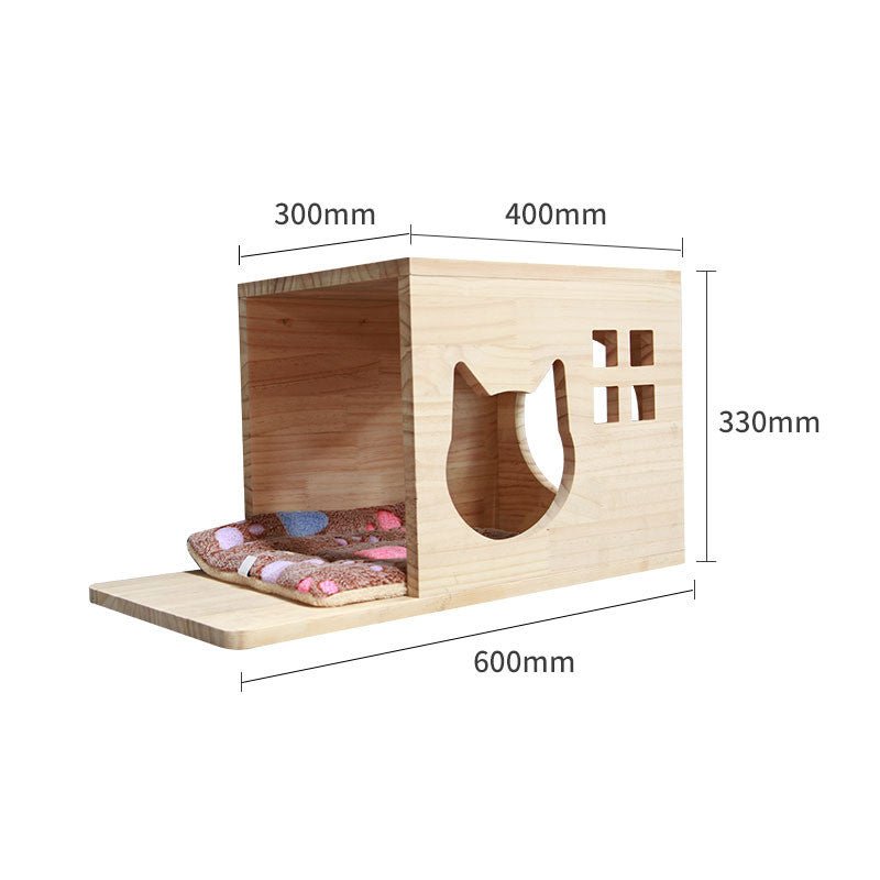 Structure d’Escalade Murale en Bois Massif pour Chat - Plateforme et Échelle Suspendues - IVOIRART.COM