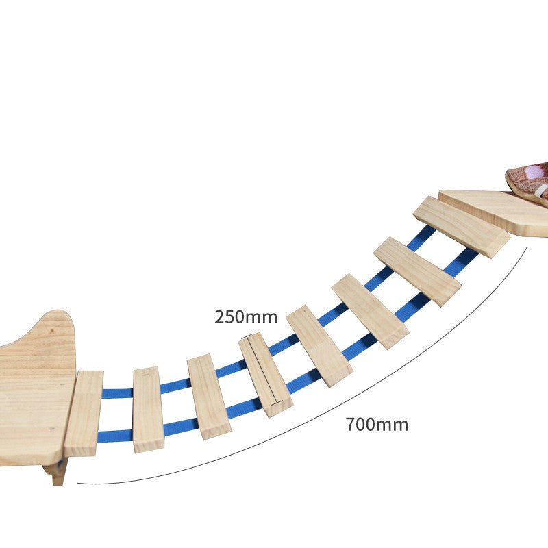 Structure d’Escalade Murale en Bois Massif pour Chat - Plateforme et Échelle Suspendues - IVOIRART.COM