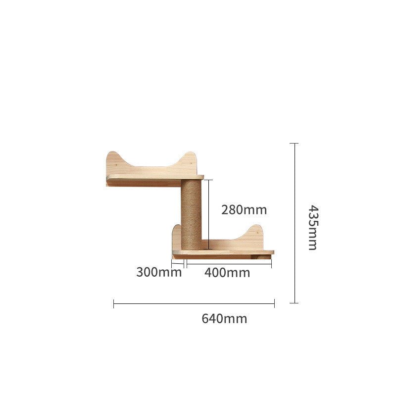 Structure d’Escalade Murale en Bois Massif pour Chat - Plateforme et Échelle Suspendues - IVOIRART.COM