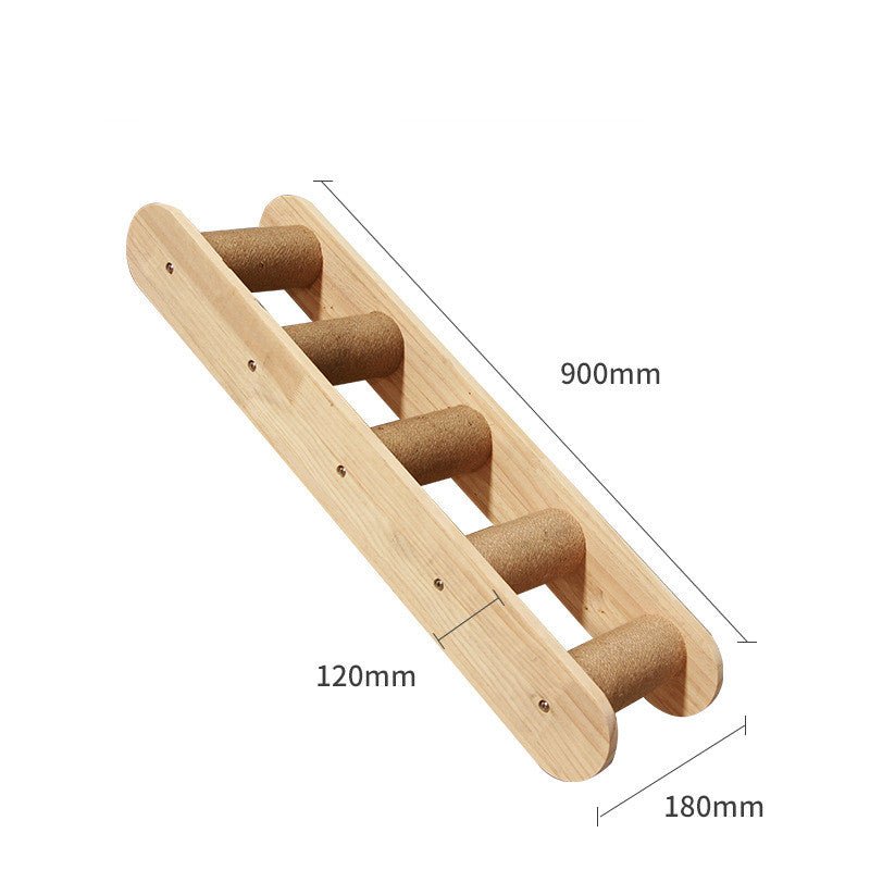 Structure d’Escalade Murale en Bois Massif pour Chat - Plateforme et Échelle Suspendues - IVOIRART.COM