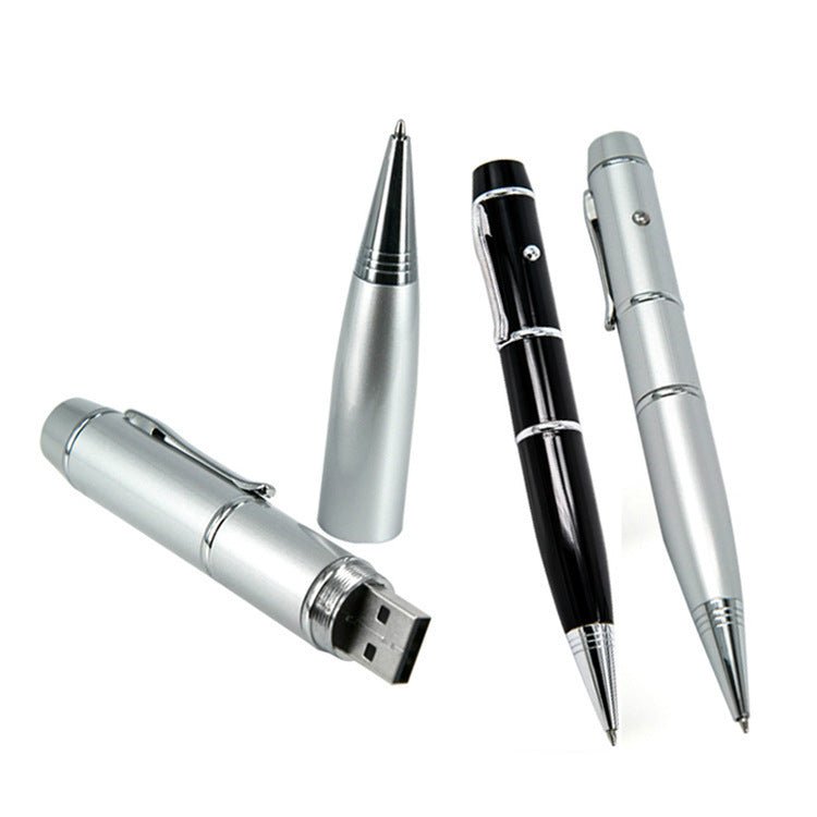 Stylo multifonction métal avec clé USB et pointeur laser, design élégant - IVOIRART.COM