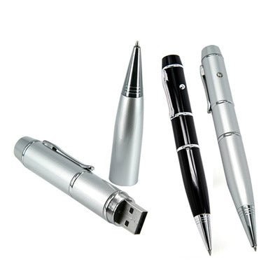 Stylo multifonction métal avec clé USB et pointeur laser, design élégant - IVOIRART.COM