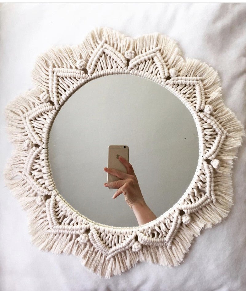 Sunflower INS Miroir Coeur Fille Scandinave - Tapisserie Handmade, Décor MaisonXL - IVOIRART.COM