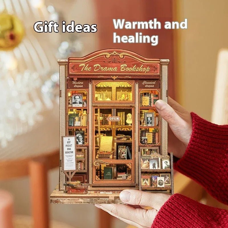 Support à Livres en Bois 3D Créatif et DIY, Assemblé à la Main, Librairie Dramatique - IVOIRART.COM
