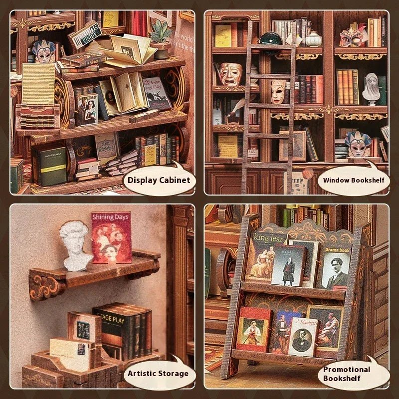 Support à Livres en Bois 3D Créatif et DIY, Assemblé à la Main, Librairie Dramatique - IVOIRART.COM