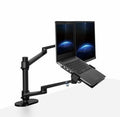 Support de Bureau Ergonomique Multifonction en Aluminium pour Ordinateur Portable et Moniteur avec Barre de Colonne à Mouvement Complet - IVOIRART.COM