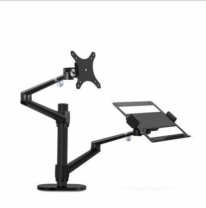 Support de Bureau Ergonomique Multifonction en Aluminium pour Ordinateur Portable et Moniteur avec Barre de Colonne à Mouvement Complet - IVOIRART.COM