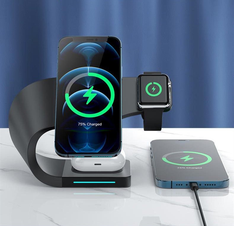 Support de Charge Multifonction Magnétique avec Recharge Sans Fil Rapide 15W - IVOIRART.COM