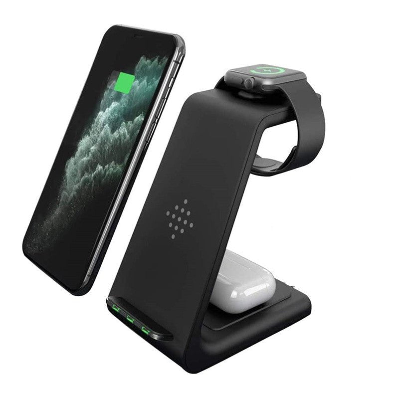 Support de Charge Sans Fil Trois-en-Un Compatible iPhone12 Montre Iwatch6 Base de Charge Rapide - IVOIRART.COM