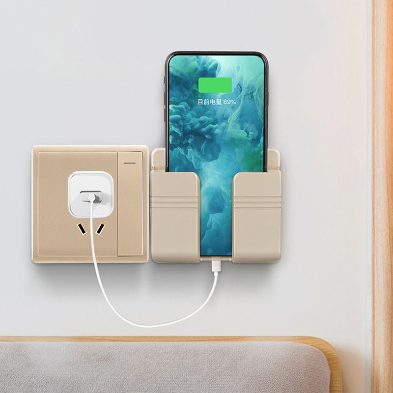 Support de Charge Téléphone Portable Sans Perçage avec Boîte de Rangement Autoadhésive - IVOIRART.COM