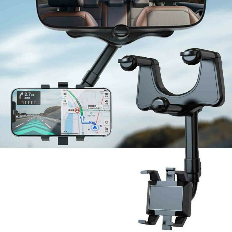 Support de navigation pivotant pour rétroviseur arrière de voiture, noir ABS nano - PU - IVOIRART.COM