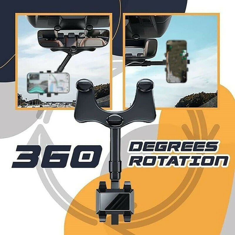 Support de navigation pivotant pour rétroviseur arrière de voiture, noir ABS nano - PU - IVOIRART.COM