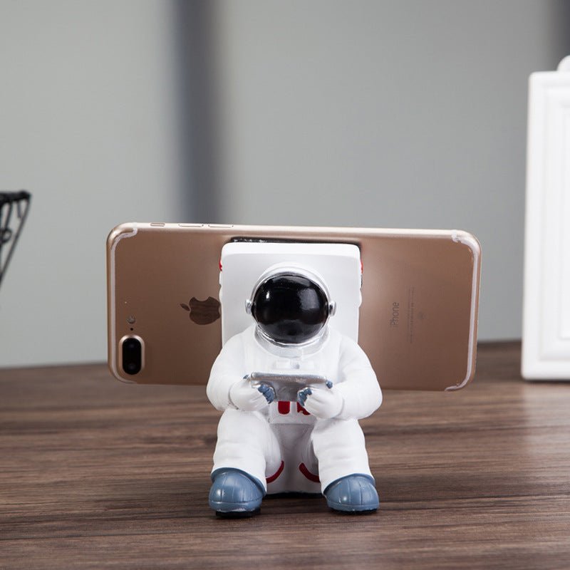 Support de téléphone mobile astronaute simple, porte - bureau étudiant, petit support mignon en résine, cadeau créatif et décoration de bureau - IVOIRART.COM