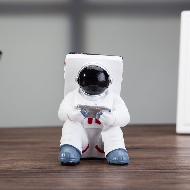 Support de téléphone mobile astronaute simple, porte - bureau étudiant, petit support mignon en résine, cadeau créatif et décoration de bureau - IVOIRART.COM