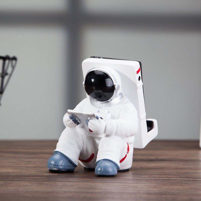 Support de téléphone mobile astronaute simple, porte - bureau étudiant, petit support mignon en résine, cadeau créatif et décoration de bureau - IVOIRART.COM