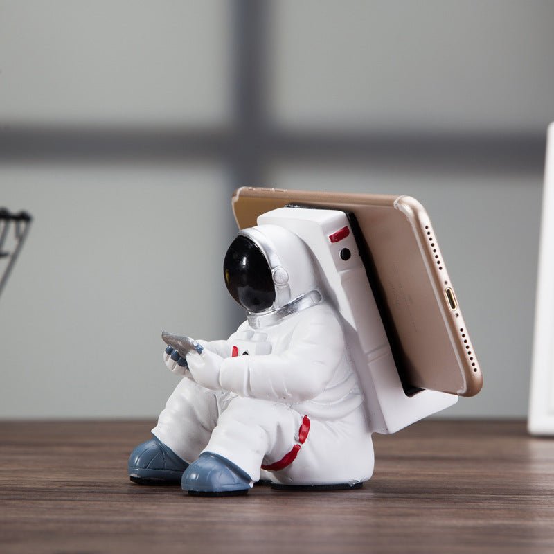 Support de téléphone mobile astronaute simple, porte - bureau étudiant, petit support mignon en résine, cadeau créatif et décoration de bureau - IVOIRART.COM