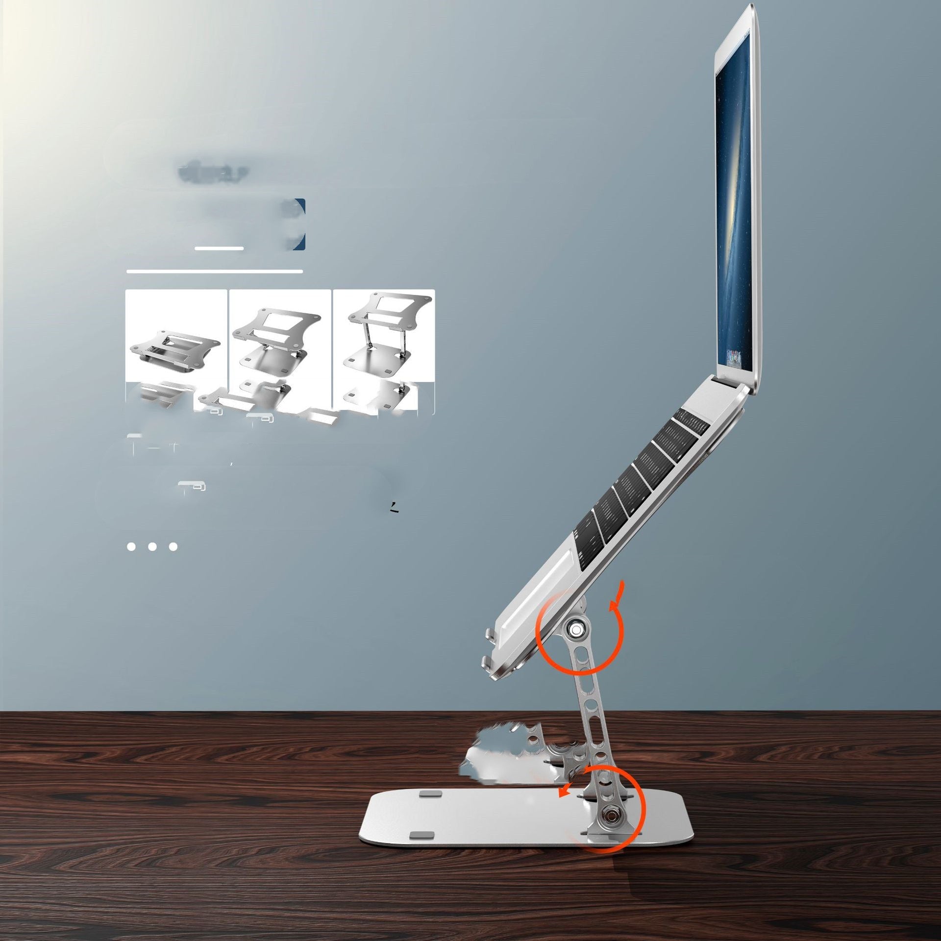Support d'ordinateur portable pliable en alliage d'aluminium avec base portable pouvant surélever et refroidir - IVOIRART.COM