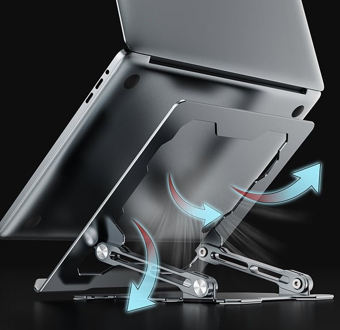 Support d'ordinateur portable réglable en alliage d'aluminium - Porte-ordinateur portable portable compatible - IVOIRART.COM