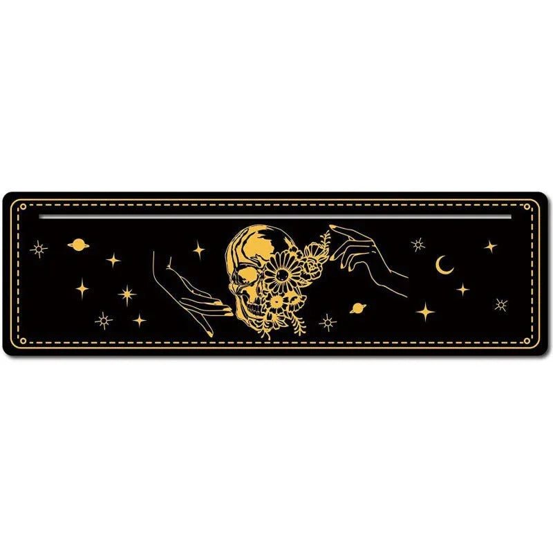 Support en bois noir forme nouvelle lune pour pince à cartes de tarot décorum - IVOIRART.COM