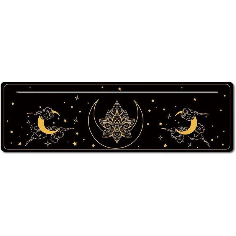 Support en bois noir forme nouvelle lune pour pince à cartes de tarot décorum - IVOIRART.COM