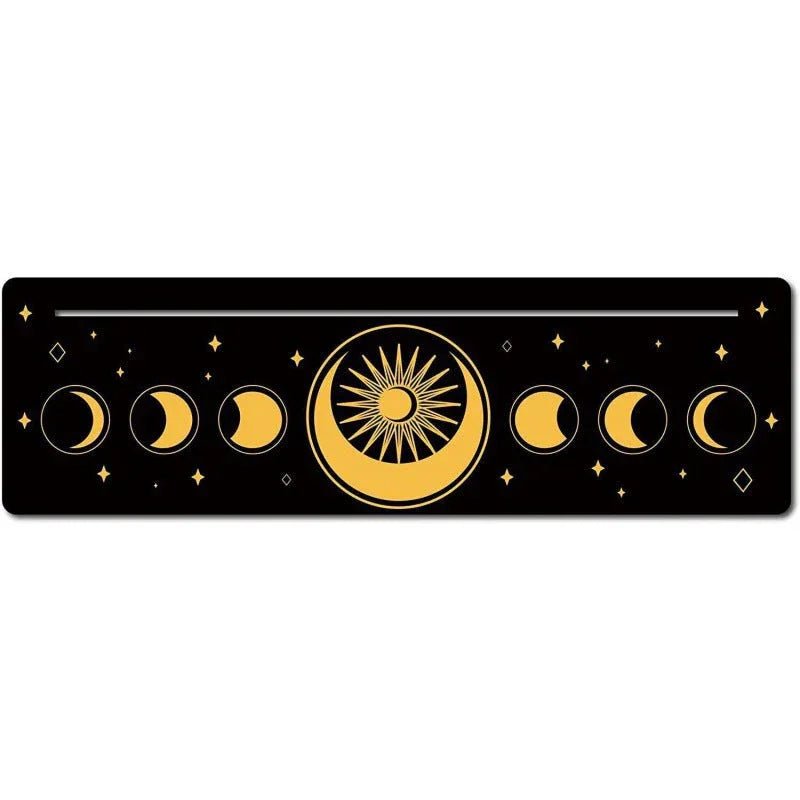 Support en bois noir forme nouvelle lune pour pince à cartes de tarot décorum - IVOIRART.COM