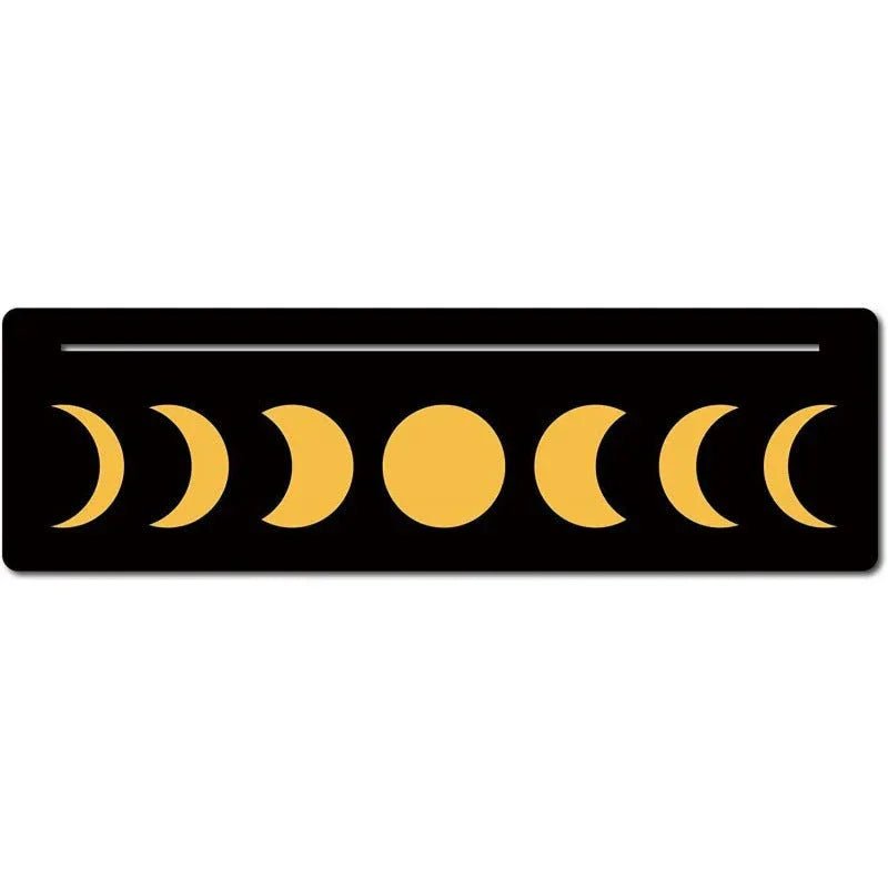Support en bois noir forme nouvelle lune pour pince à cartes de tarot décorum - IVOIRART.COM