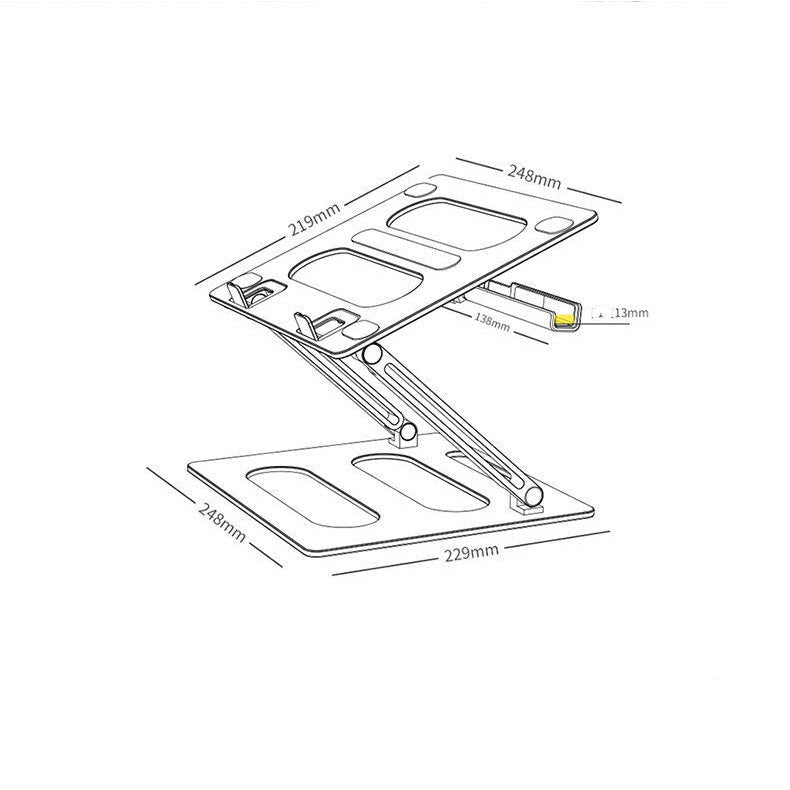 Support métallique réglable pour ordinateur portable, bureau avec table élévatrice - IVOIRART.COM